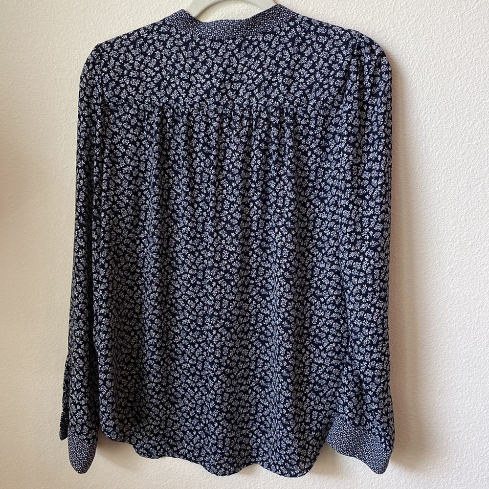 Loft Blue Patterned Blouse - image 2